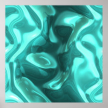 Bio Kunst-flüssiges Metallgroße Drehungs-blaues na Posterdrucke