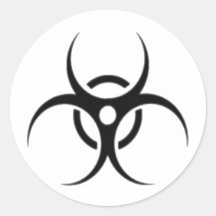Biogefährdung Runde Aufkleber