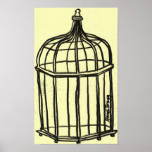 Birdcage im Gelb Poster