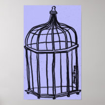 Birdcage in Lila Plakat