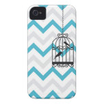 Birdcage-Zickzack Zickzack Vintages blaues iPhone  Case-Mate iPhone 4 Hüllen