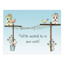 Birdhouse-neue Adressen-Postkarte