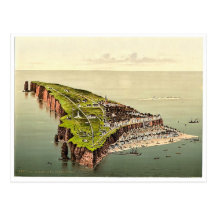 Birdseye Ansicht, Helgoland, Deutschland seltenes  Postkarte