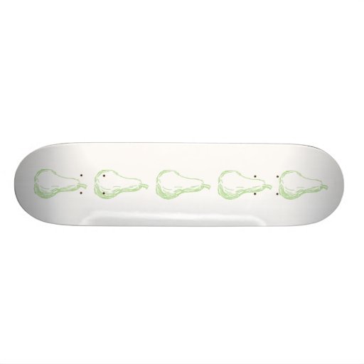 Birnen-Skizze. Linie, die in hellgrünem zeichnet. Personalisierte Skatedecks