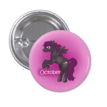 Birthstone Pegasus Oktober/Rosa-Amethyst Anstecknadelbutton