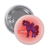 Birthstone Pegasus Pony Januar/Granat Anstecknadelbutton