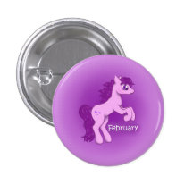 Birthstone Pony Februar/Amethyst Anstecknadelbuttons