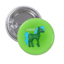 Birthstone PonyAugust/Peridot Anstecknadelbutton