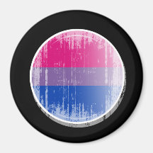 Bisexueller Flaggen-Knopf distressed.png Kühlschrankmagnete