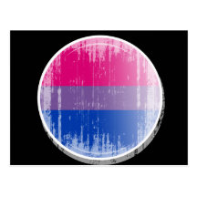 Bisexueller Flaggen-Knopf distressed.png Postkarte