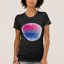 Bisexueller Flaggen-Knopf distressed.png Shirt