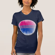 Bisexueller Flaggen-Knopf distressed.png Shirts
