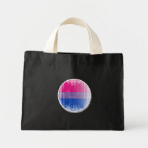 Bisexueller Flaggen-Knopf distressed.png Einkaufstasche