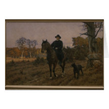 Bismarck zu Pferd mit Hund Grußkarten