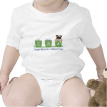 Bitte recyceln Sie, adoptieren Sie einen Mops Baby Strampler