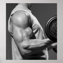 Bizeps-kräuselnturnhallen-Wand u. Fitnessstudio-Pl Plakatdruck