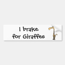 BJ, lustige traurige Giraffe Autoaufkleber