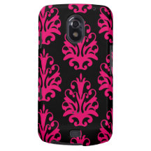 Black Fuchsia Pink Bold Damask Pattern Galaxy Nexus Cover