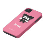 Black Pug Bone! iPhone4 Case (Pink) iPhone 4 Cases