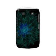 BlackBerry Mutig-Aqua riesige Fantasie-Blume Blackberry Bold Cover