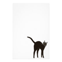 Blackie das schwarze Katzen-Briefpapier Personalisierte Büropapiere