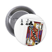 Blackjack-Knopf Anstecknadelbuttons
