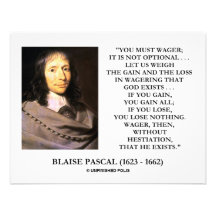Blaise Pascal-Gewinn-Verlust-Wagering Gott existie Personalisierte Einladungskarte