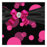 Blasen-schwarzes Krawatten-Party-Rosa-Schwarz-Part Individuelle Einladungskarte