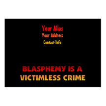Blasphemie-Verbrechen ohne Opfer Visitenkarten