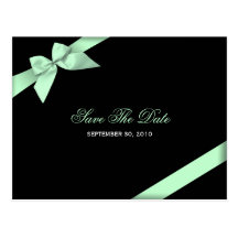 Blasses es-grün Band, das Save the Date 2 Wedding  Postkarte