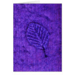 Blatt-Fossil lila Grußkarten