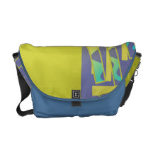 Blatt-grün-blauer halber abstrakter Rickshaw-Bote  Kurier Taschen