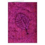 Blatt-versteinerte Magenta Grußkarte