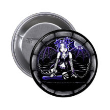 "Blau angeketteter" gotischer feenhafter Kunst Pin Anstecknadelbuttons