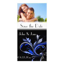 Blau blüht /photo "Save the Date " Foto Karten Vorlage