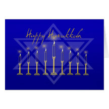 Blau Chanukkas Menorah Grußkarten