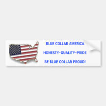 BLAU DES BLAUEN KRAGEN-AMERICAHONESTY-QUALITY-PRID AUTO STICKER