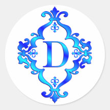 Blau des Buchstabe-D Aufkleber