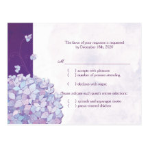 Blau + Lila Hydrangea-Hochzeit UAWG (4.25x5.6) Postkarten