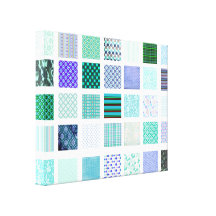 Blau quadriert Mosaikmuster Leinwanddruck