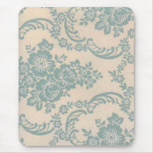 Blau-u. Creme-Brokat Mousepad