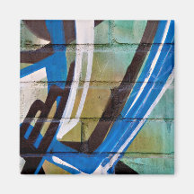 Blau überlagert Graffiti Kühlschrankmagnete