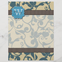 Blau verwittertes mit Monogramm Individuelle Flyer