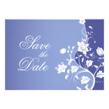 Blau-Violettes Blumen Save the Date Individuelle Ankündigskarten