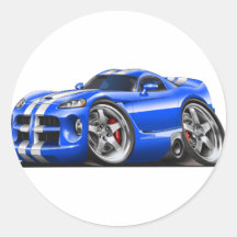 Blau/Weiß der Viper-GTS Runder Sticker