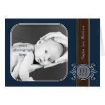 Blaubeerklassische Ernte-Monogramm-Anmerkungs-Kart Karten