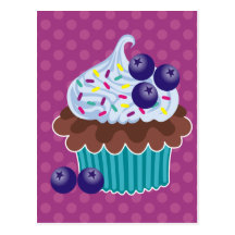 Blaubeerkuchen-Postkarten