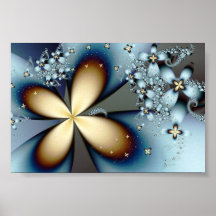 Blaue abstrakte Kunst des Gold4 Plakatdruck
