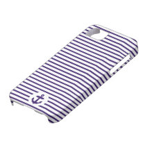Blaue Anker-und Marine-Blau-Seemann-Streifen Hülle Fürs iPhone 5