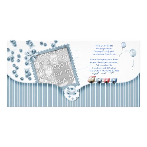 Blaue Babyparty danken Ihnen Foto-Karte vom Baby Bilderkarten